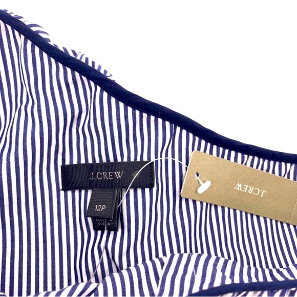 J. Crew Ruffled One Shoulder Stripes Top size 12P - Picture 7 of 10